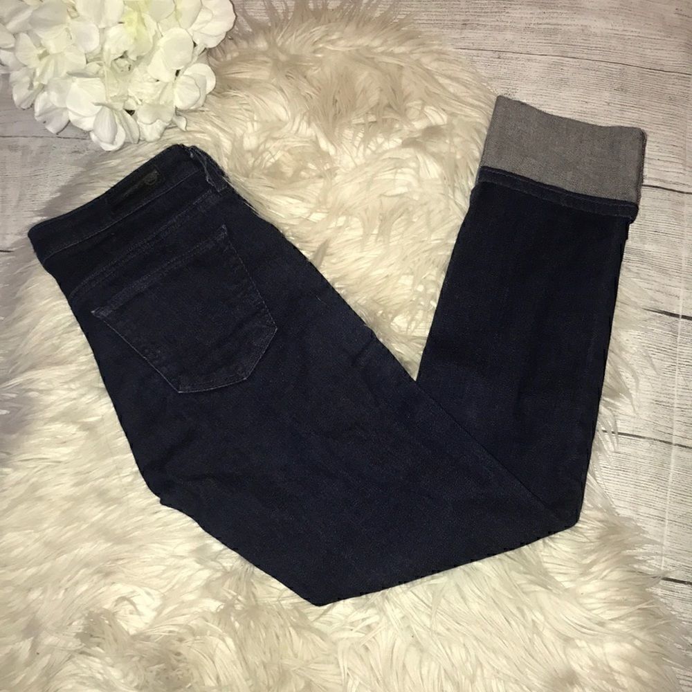 AG The Stevie Cuff Slim Straight Cuffed Denim Jean